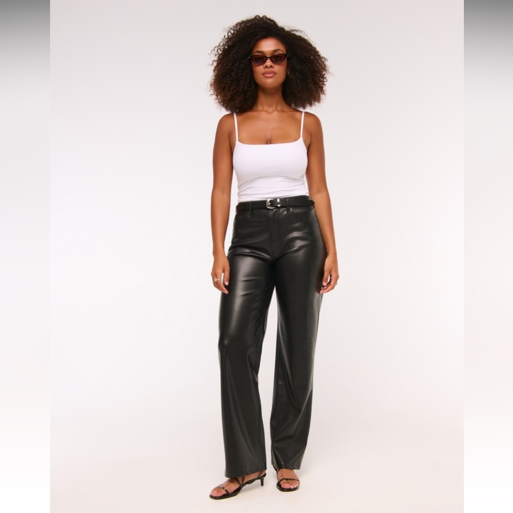 NWT Abercrombie & Fitch The 90’s Straight Ultra High Rise Leather Pants